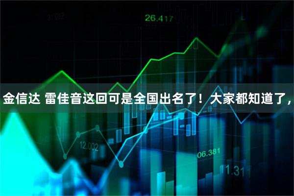 金信达 雷佳音这回可是全国出名了！大家都知道了，